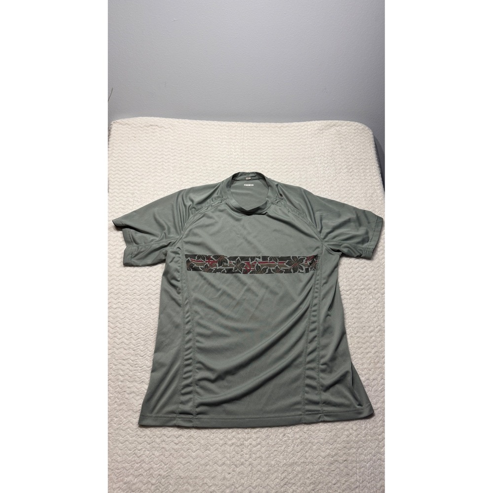 Lululemon Metal Vent Tech Shirt Mens Sage Green Floral Stripe Mesh Short Sleeve